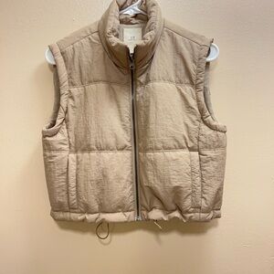 Beige Quilted Puffer Vest